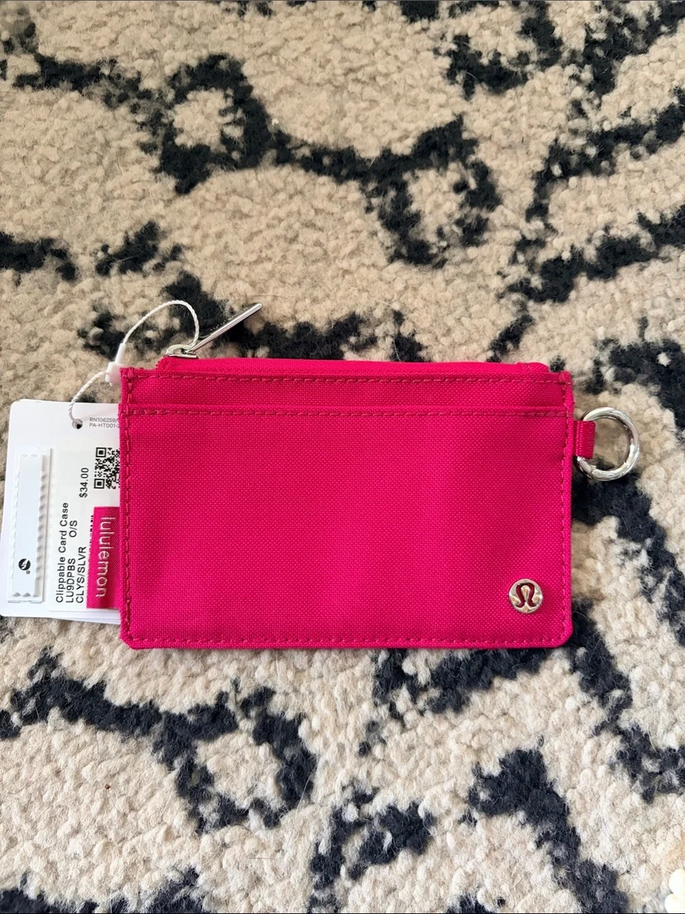 Lululemon Hot Pink Clippable Card Case